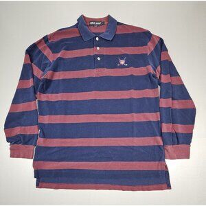 Polo Golf  Ralph Lauren Men Large Shirt Vintage Rugby Long Sleeve 90s Striped.‎